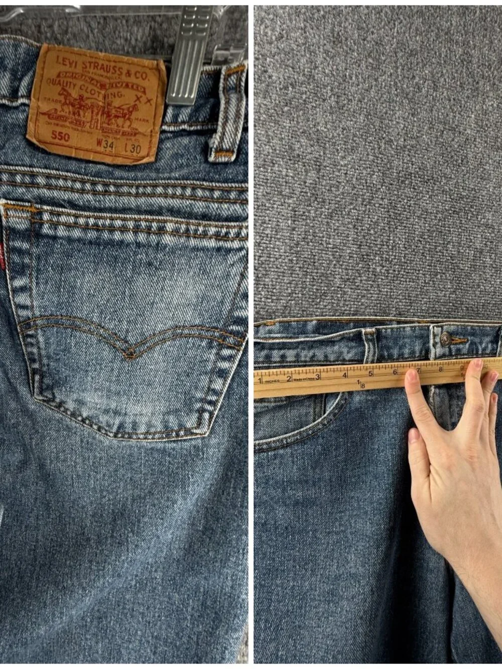 VTG Levi’s 550-4891 Denim Jeans USA Made 1992 Acid Wash Denim Adult ACTL 32X29